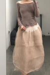 Marc Le Bihan Silk Skirt Six-layer Tulle 25930 Series French Hand-dyed MLB-25930-SKIN Skin Color